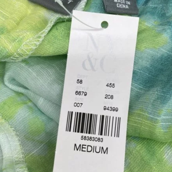 New York & Co Soho Street 2PCS Top & Joggers Tie Dye Lime Green Teal Set NWT - Picture 5 of 10